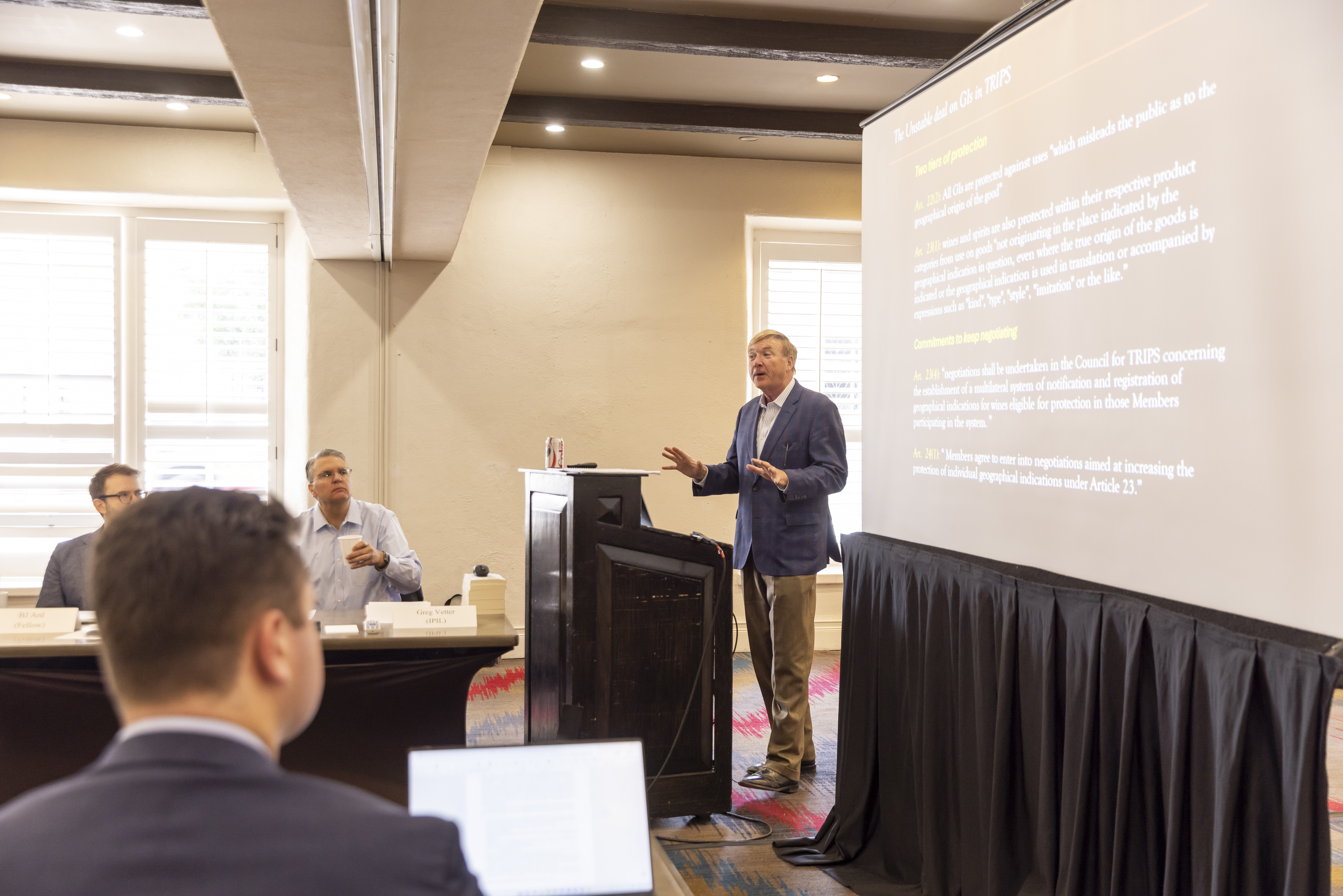 Justin Hughes presenting at the 2026 IPIL National Conference